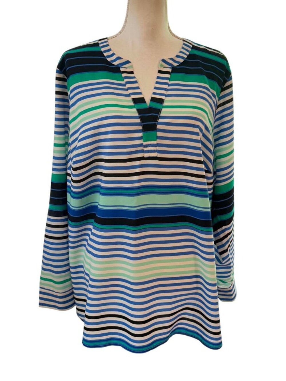 Talbots Women's 1X Striped Tunic Blouse